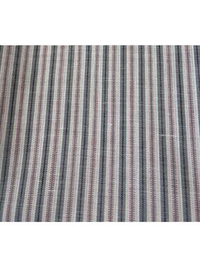 Striped Cotton Fabric 19 x 45" Black Gray Red Sewing Crafts Quilting